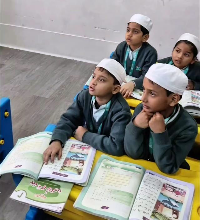 Boys at Wahyain International School during reading time